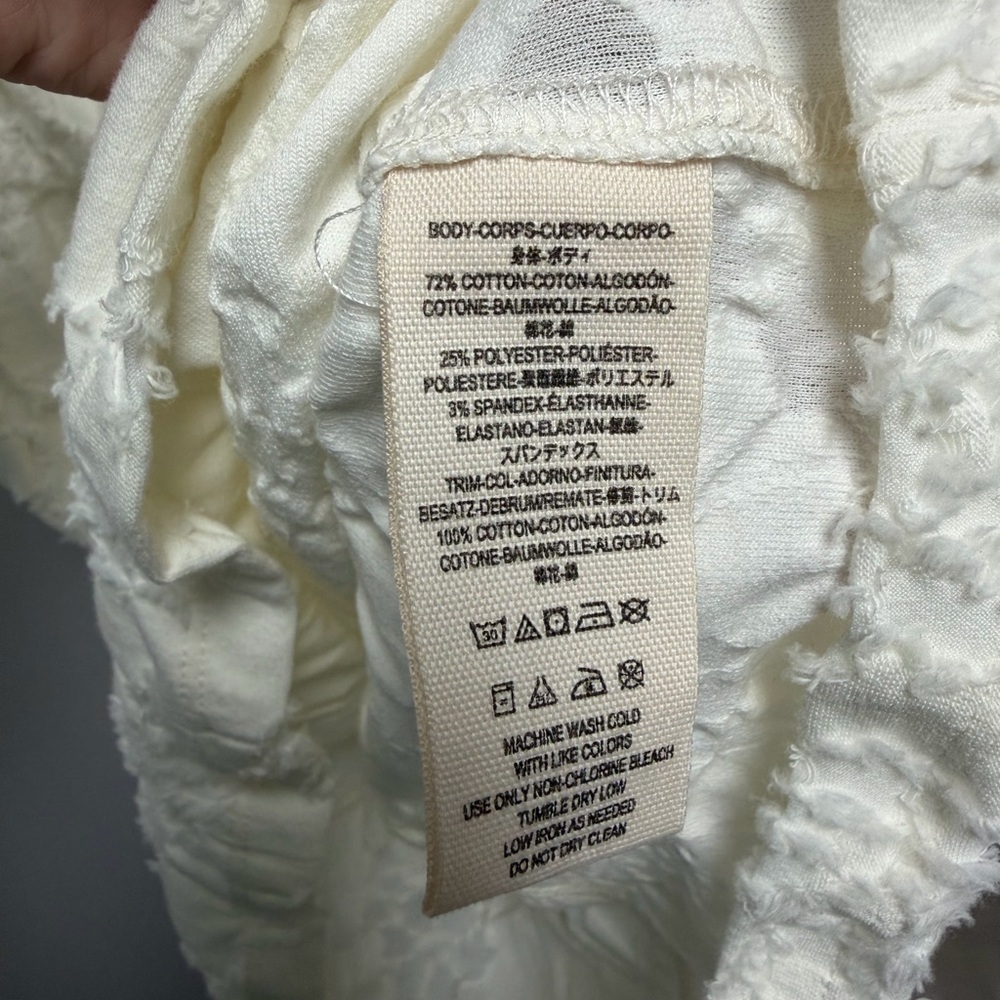 Free People Ivory Popsicle Top With Lace Up Detail Size Large - Picture 7 of 8